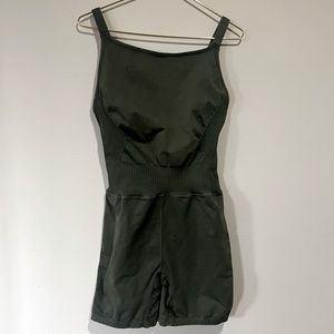 Free People Good Karma Runsie in Olive Green *NEW*